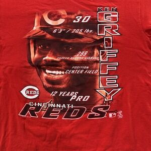 Vintage CSA Ken Griffey Jr‎ Cincinnati Reds Baseball Shirt Adult Size L Red